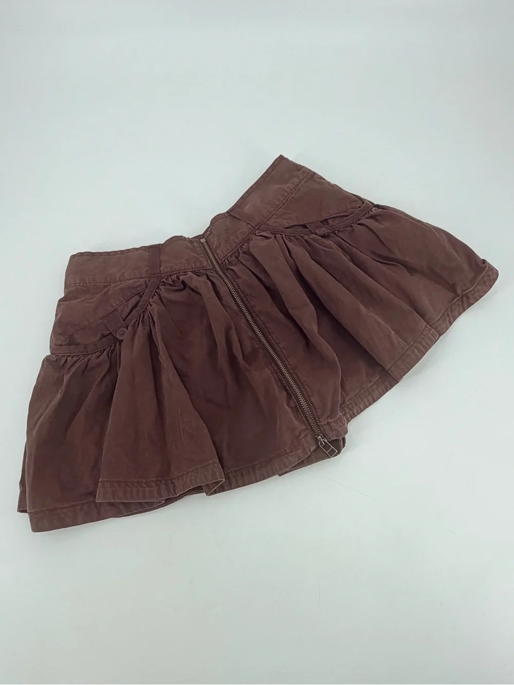 Anthropologie Brown Zippered Bubble Skort Medium